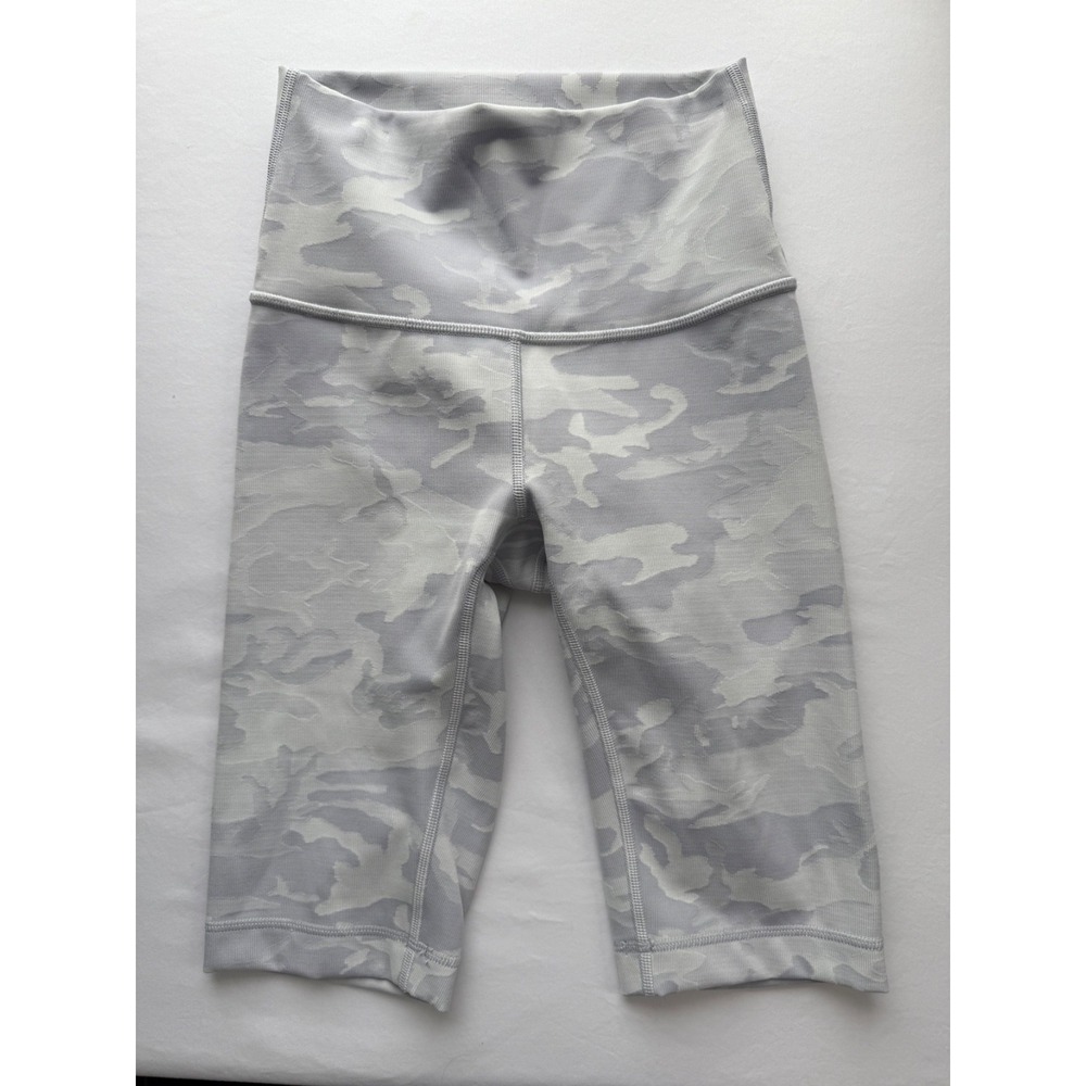 Lululemon Wonder Under Crop Leggings‎ Grey White Camo High Rise Size 2 Yoga